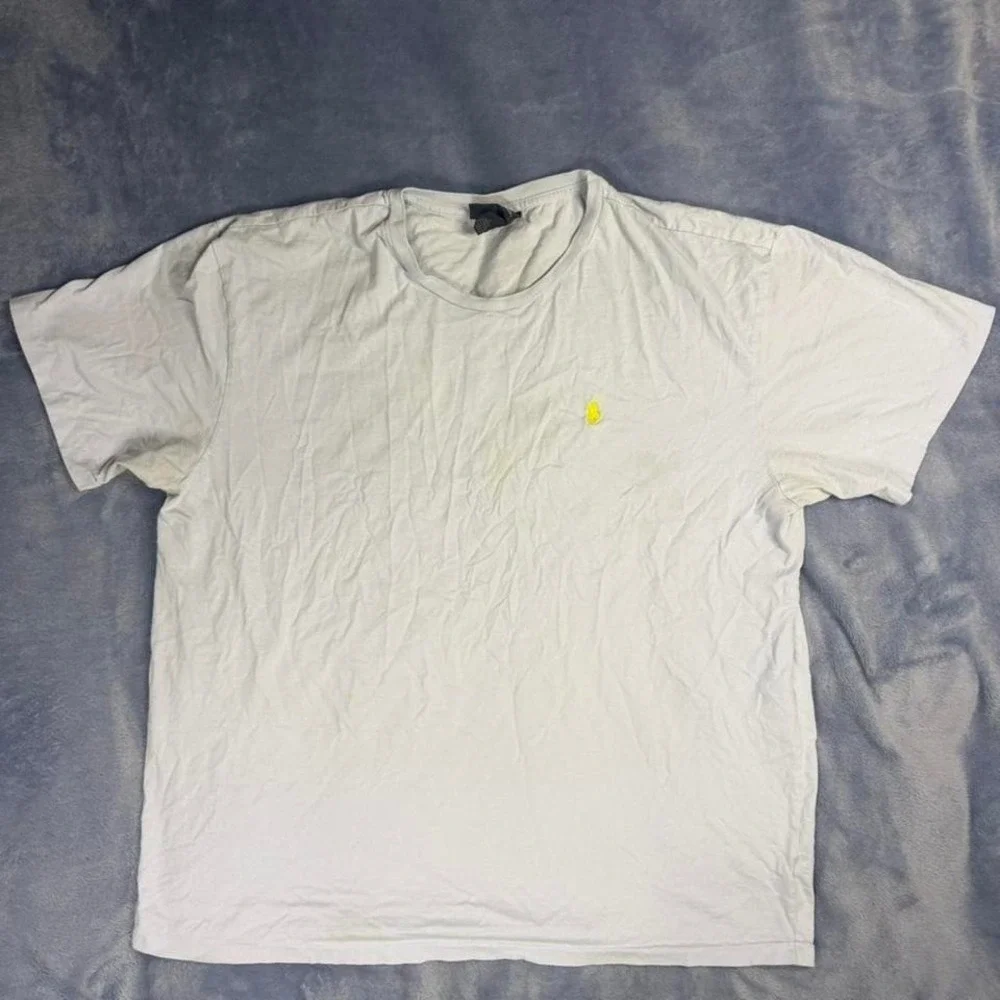 Ralph Lauren baby blue ‎ t-shirt with yellow logo Size XL